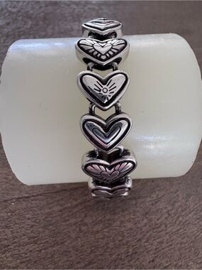 Brighton “String of Hearts” Silver Bracelet NWT | Heart Link Retired Style